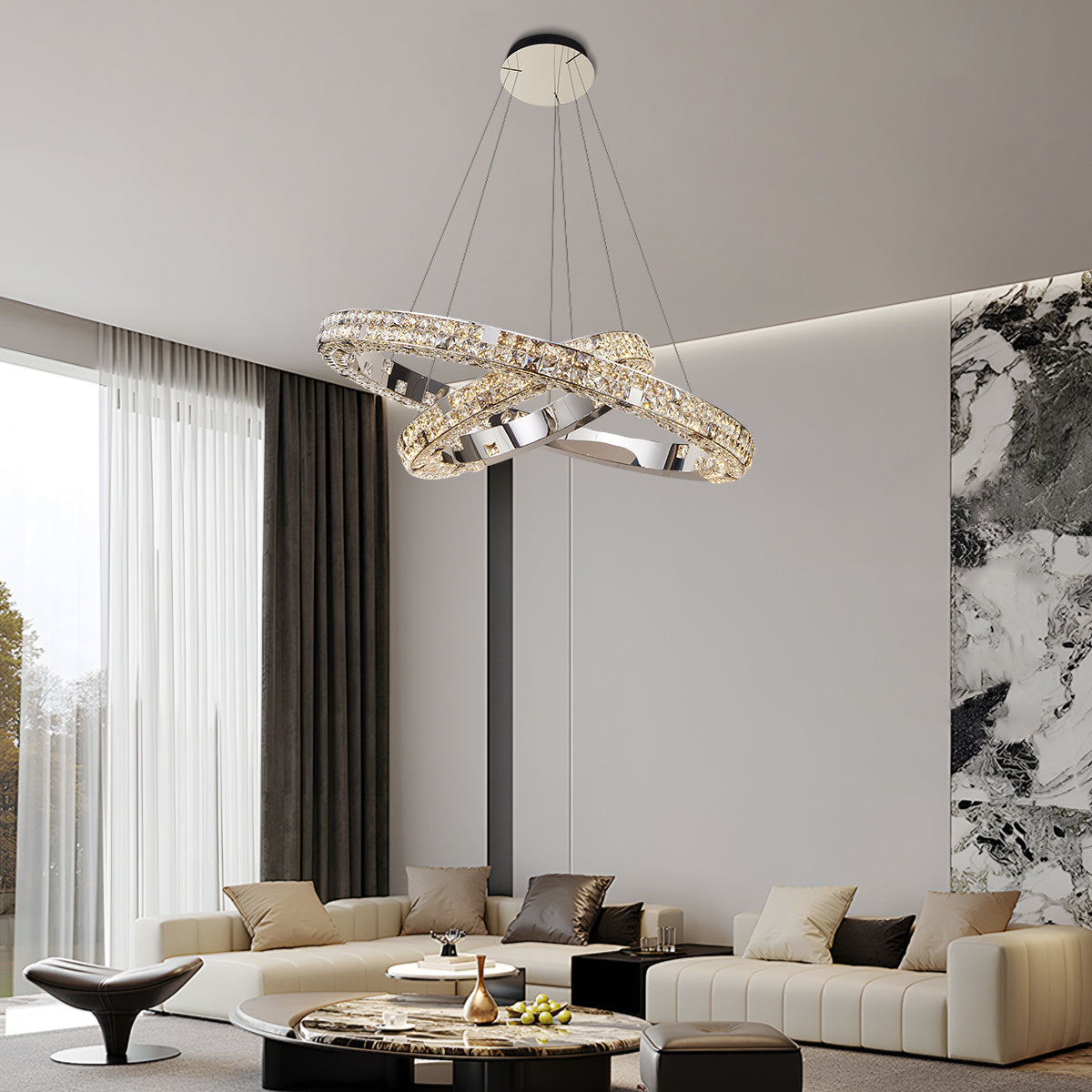 Halo K9 Crystal Chandelier 2A Rings_2 OHO Lighting