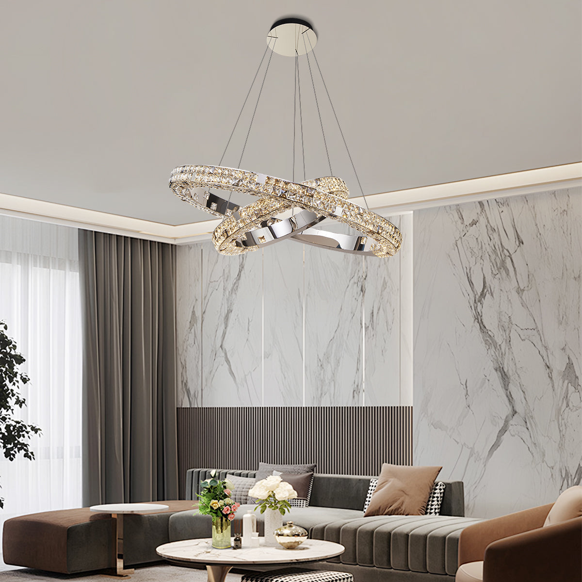 Halo K9 Crystal Chandelier 2A Rings_9 OHO Lighting