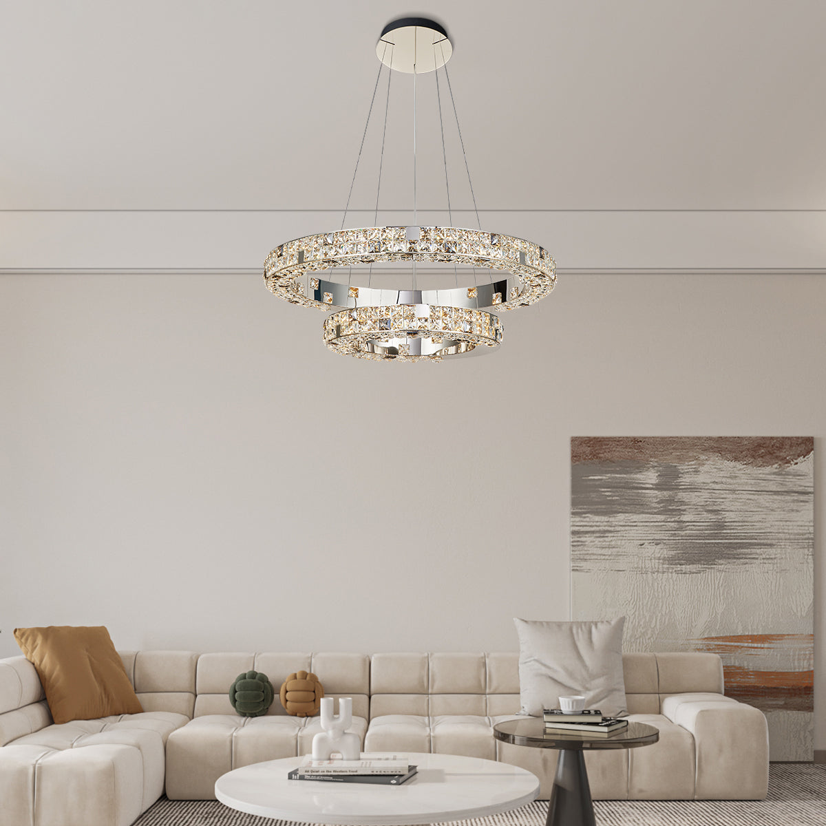 Halo K9 Crystal Chandelier 2 Rings_7 OHO Lighting