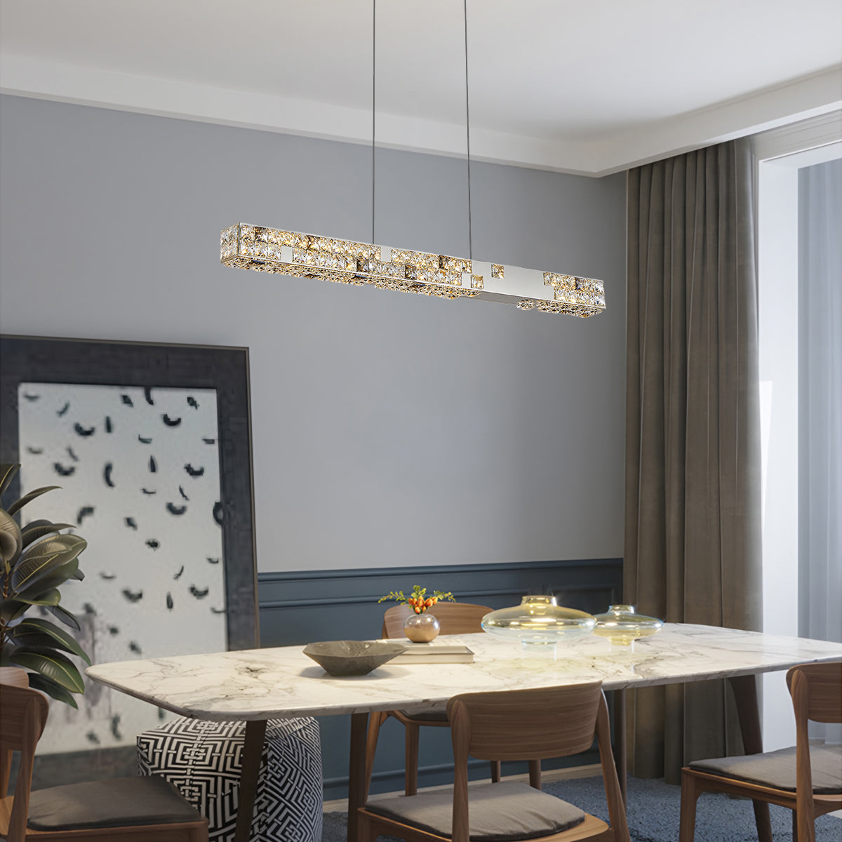 Linear Crystal Chandelier