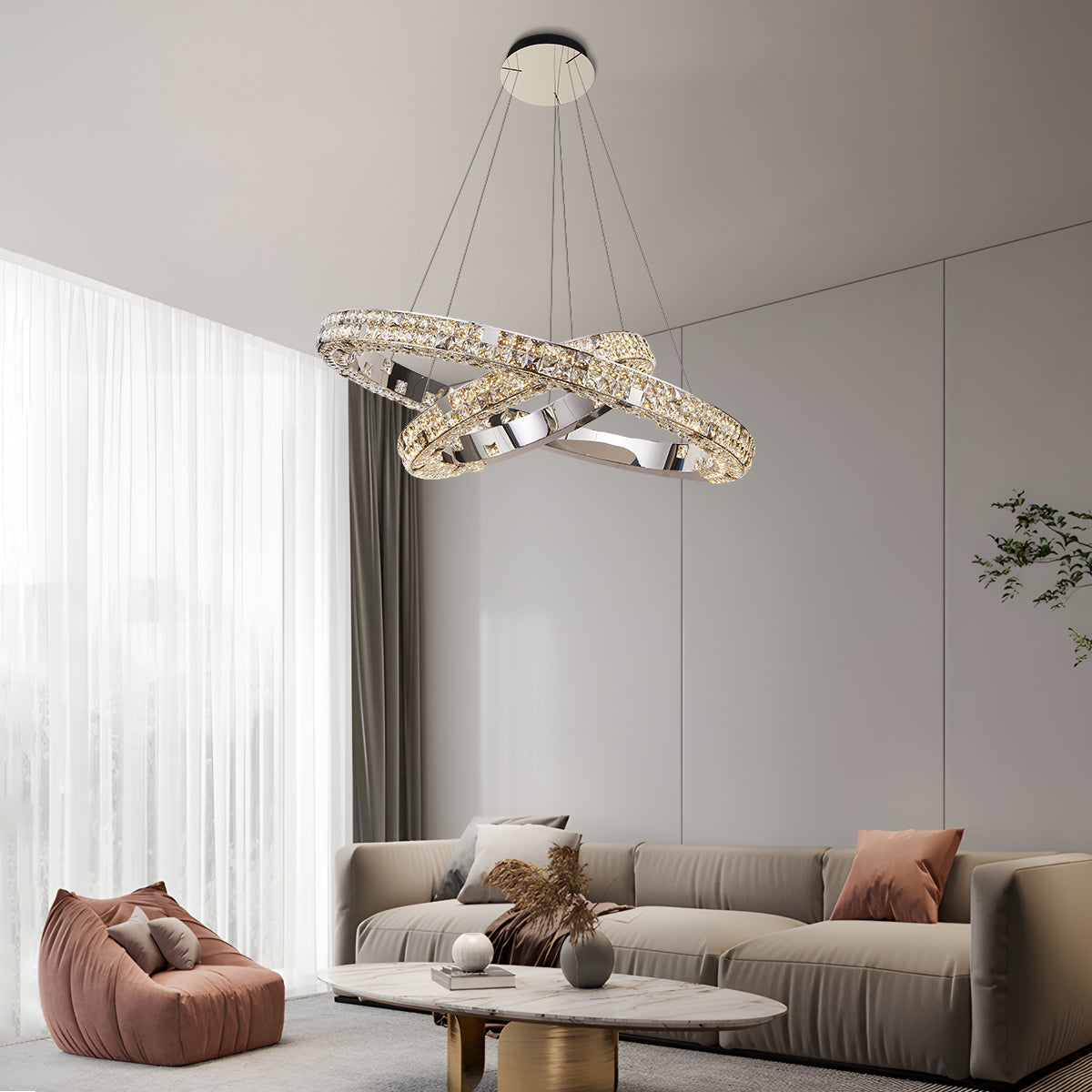 Halo K9 Crystal Chandelier (2 Rings): Subtle Elegance with Thoughtful Craftsmanship