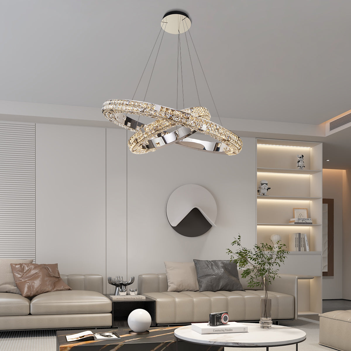 Halo K9 Crystal Chandelier 2A Rings_3 OHO Lighting