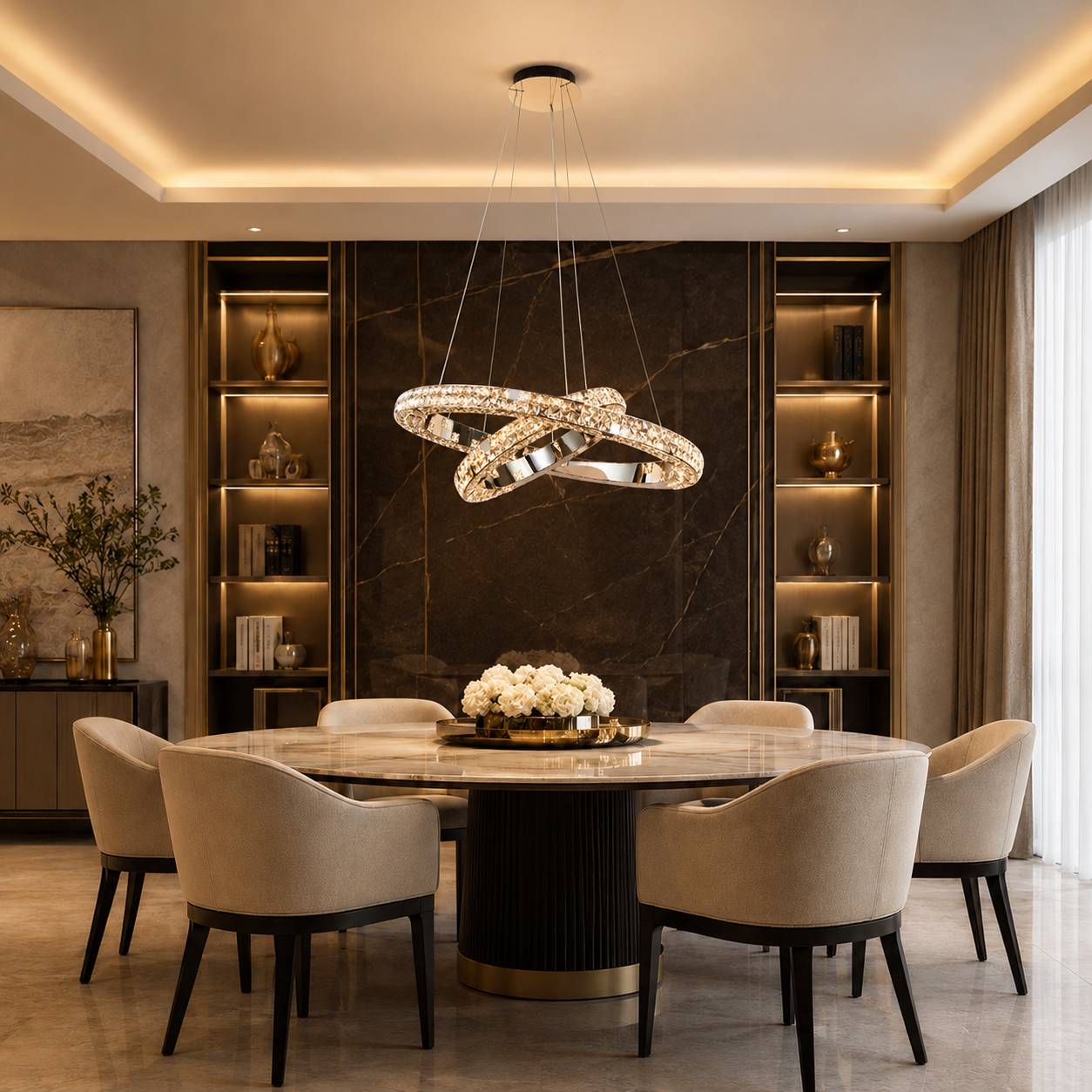 Halo K9 Crystal Chandelier 2A Rings_3 OHO Lighting