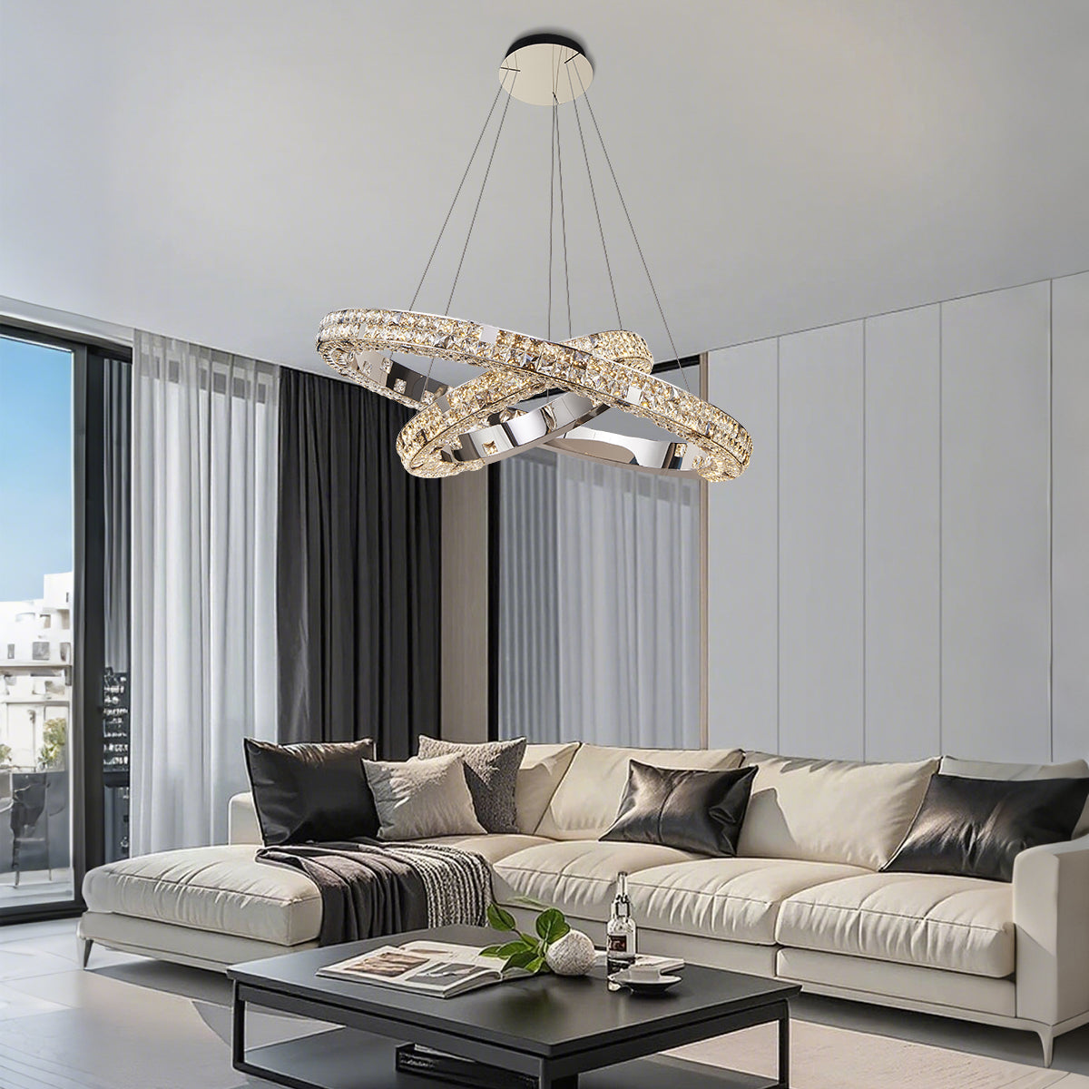 Halo K9 Crystal Chandelier 2A Rings_4 OHO Lighting