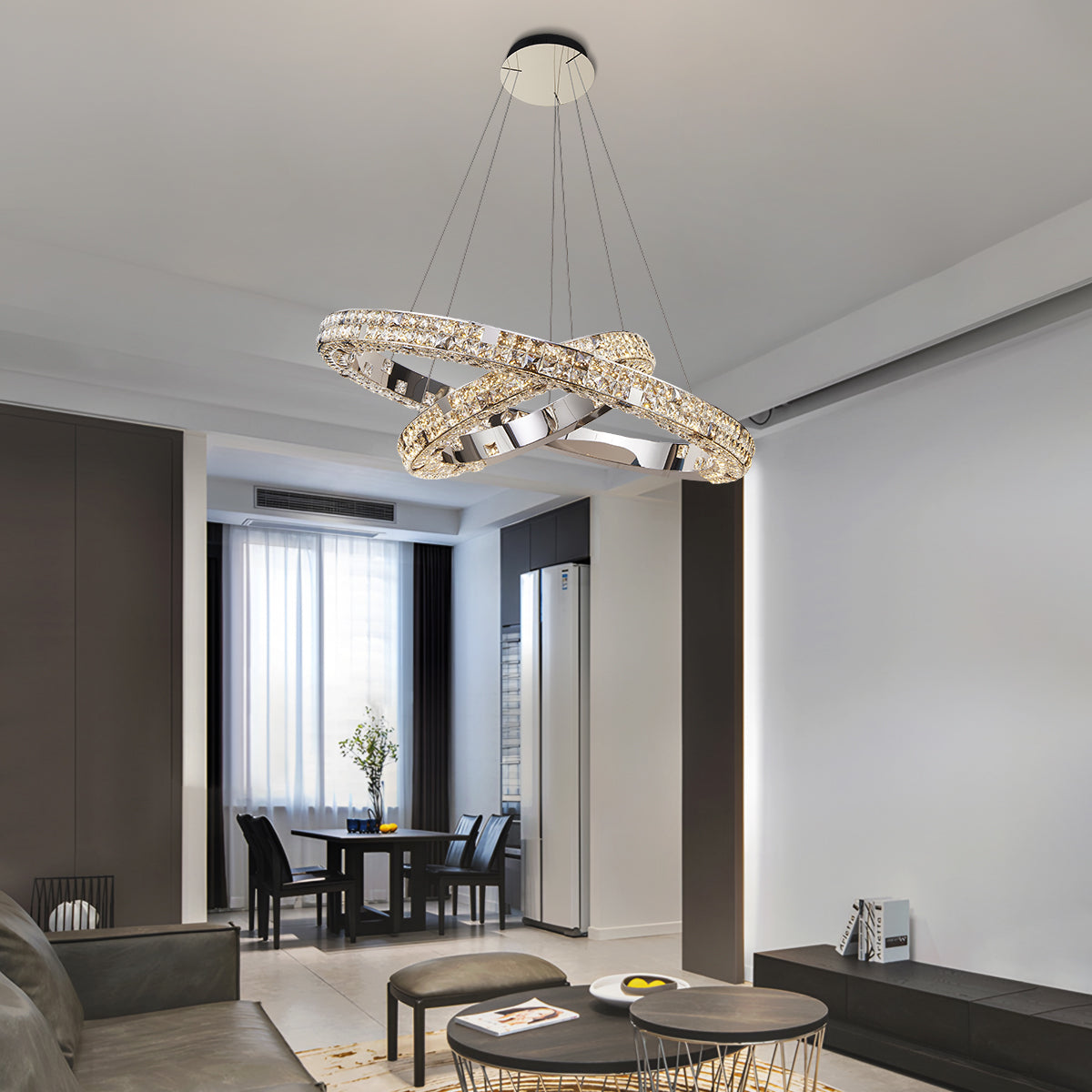 Halo K9 Crystal Chandelier 2A Rings_7 OHO Lighting