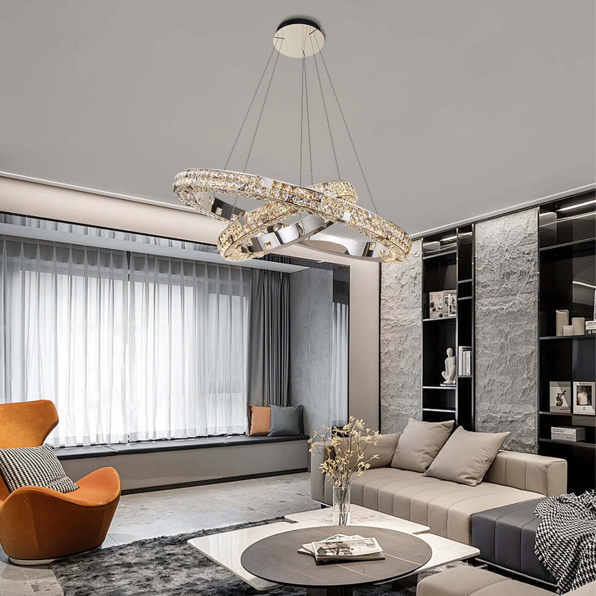 Halo K9 Crystal Chandelier 2A Rings_8 OHO Lighting