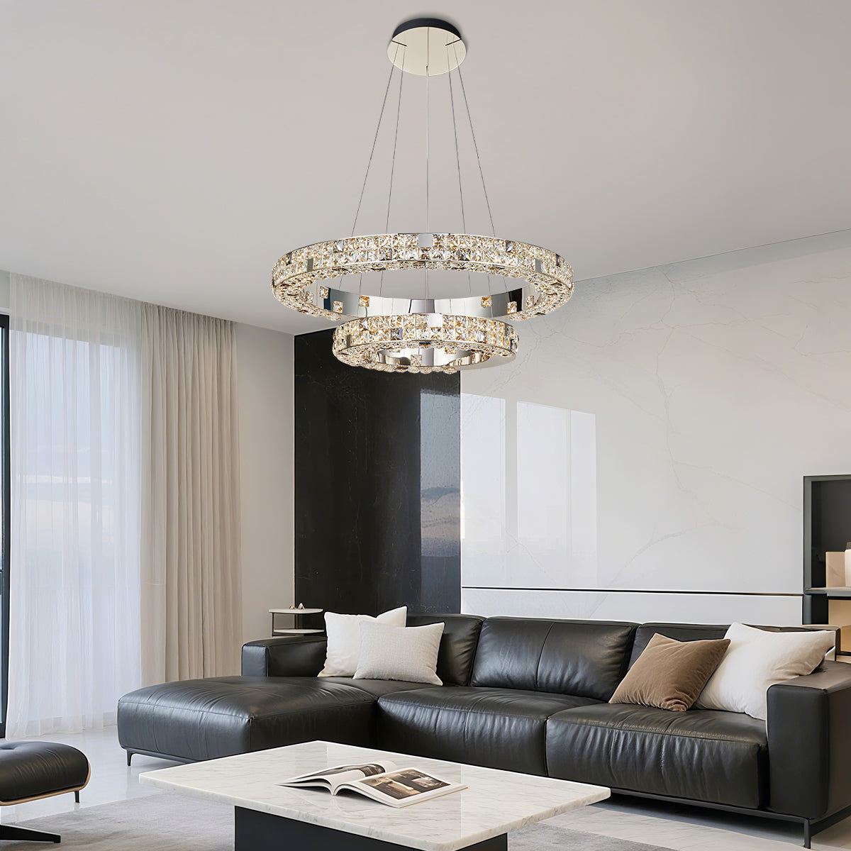 Halo K9 Crystal Chandelier 2 Rings_1 OHO Lighting