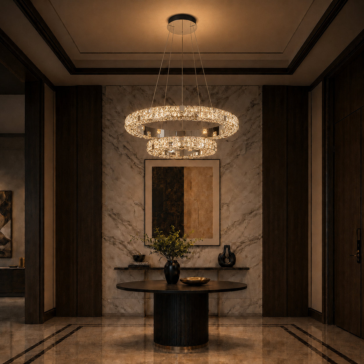 Halo K9 Crystal Chandelier 2 Rings_1 OHO Lighting