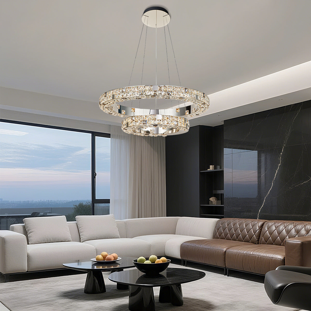 Halo K9 Crystal Chandelier 2 Rings_4 OHO Lighting