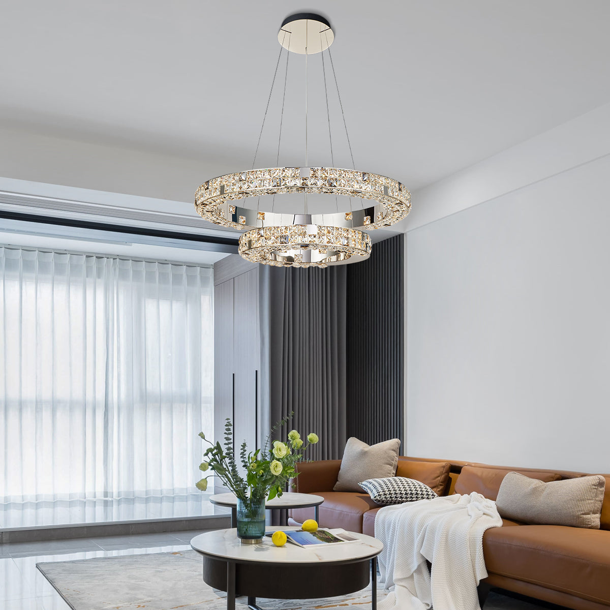 Halo K9 Crystal Chandelier 2 Rings_8 OHO Lighting