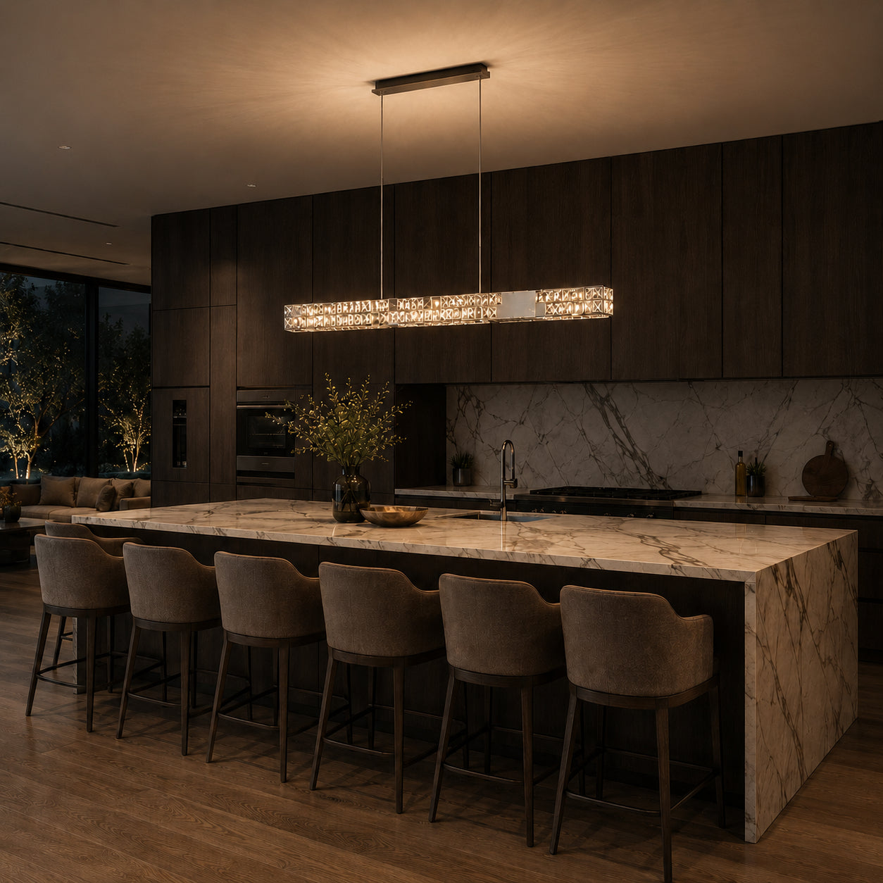 Linear Crystal Chandelier