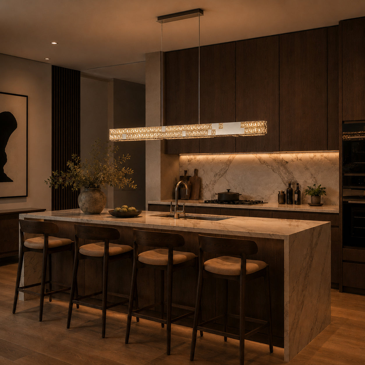 Linear Crystal Chandelier