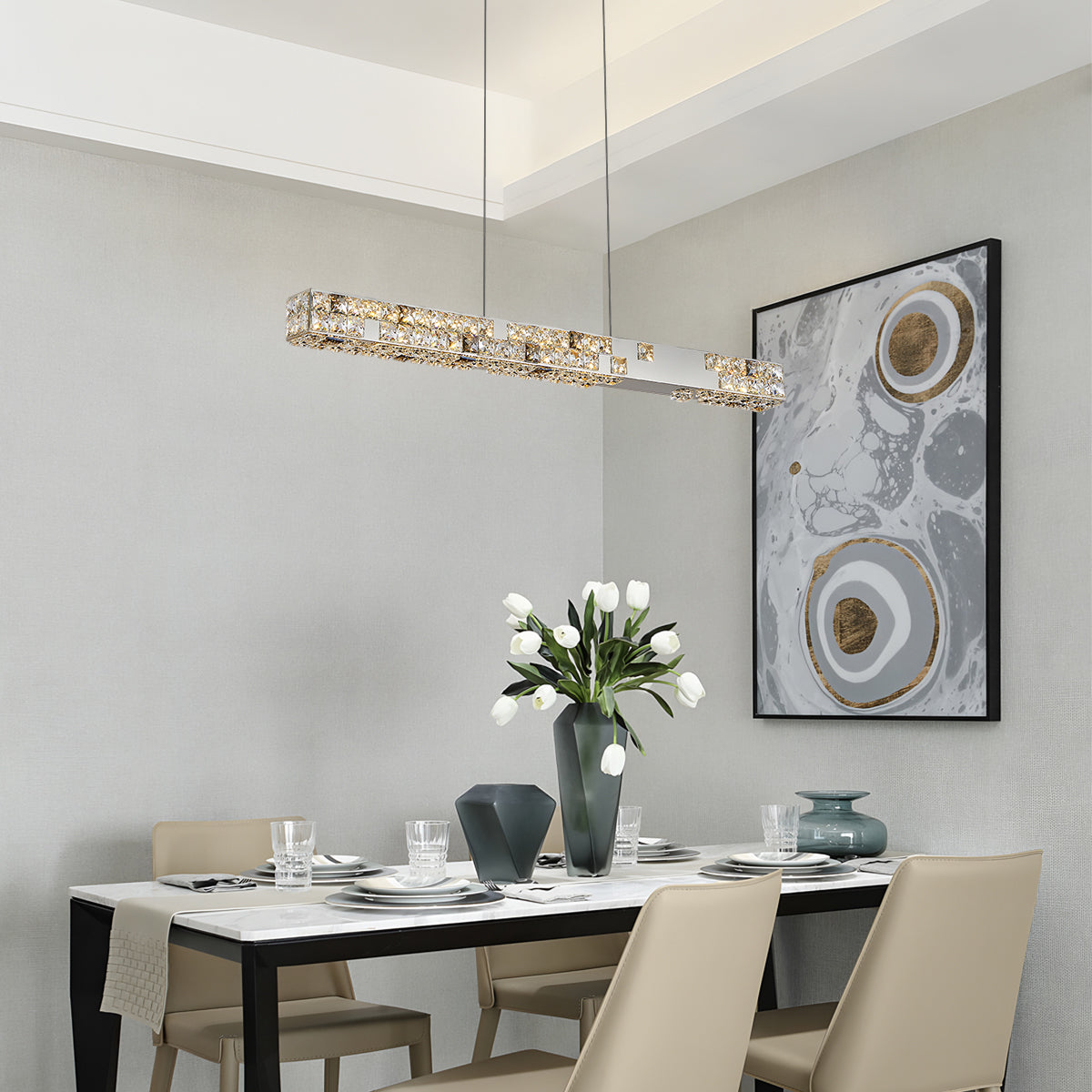 Linear Crystal Chandelier