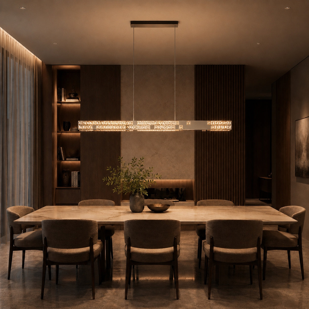 Linear Crystal Chandelier