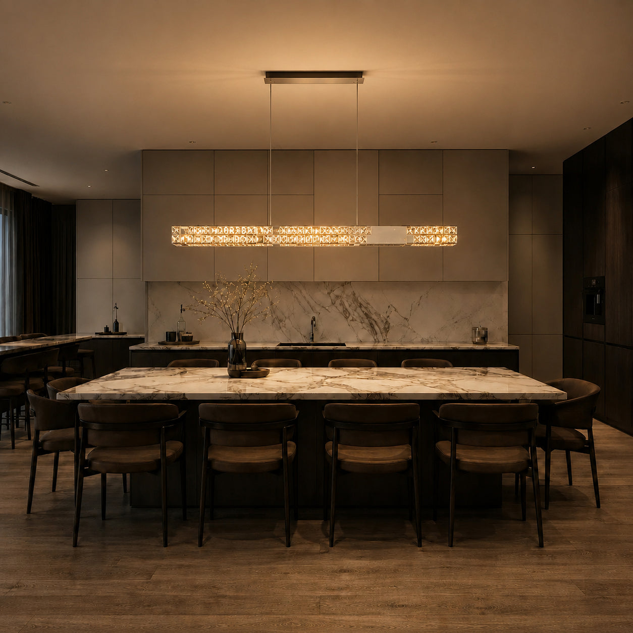 Linear Crystal Chandelier