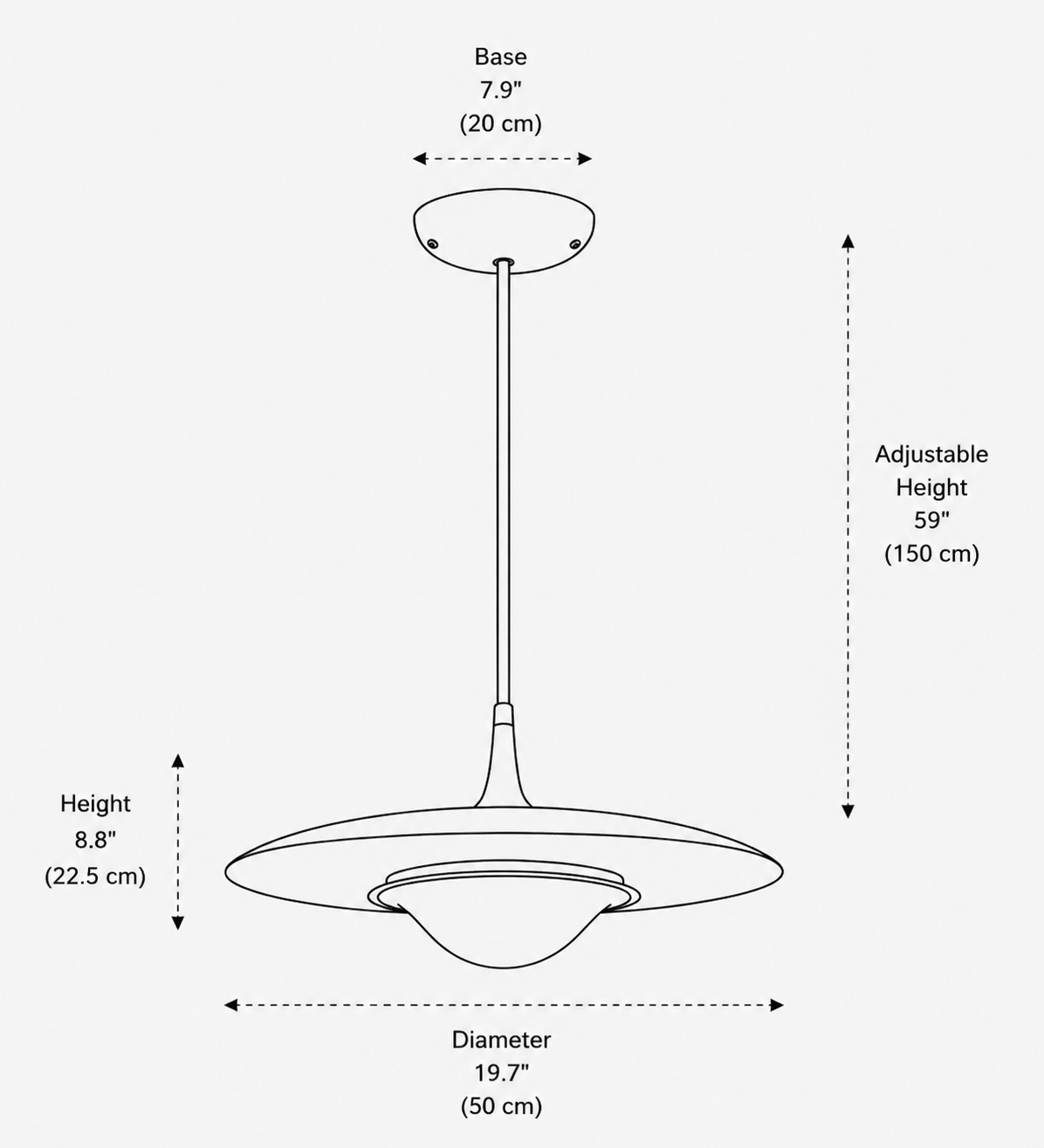 Kora Pendant Light CAD Size
