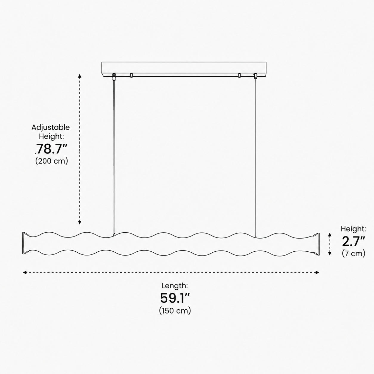 Lumivara Linear Wave Pendant Lamp 5