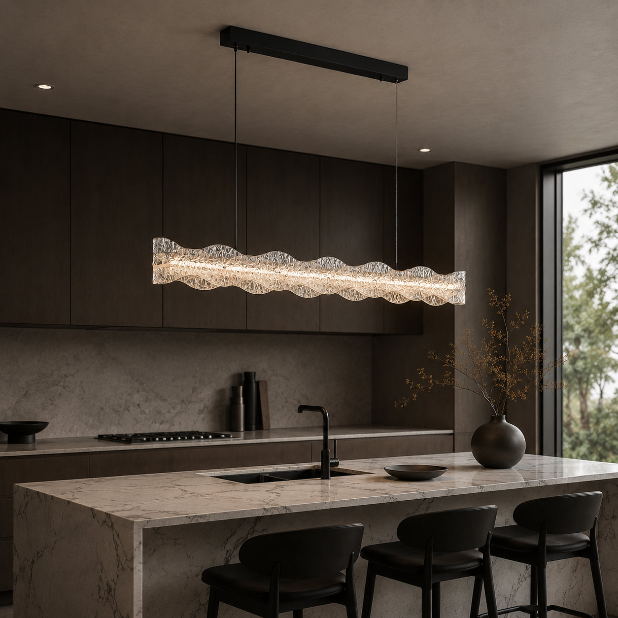 Lumivara Linear Wave Pendant Lamp 8