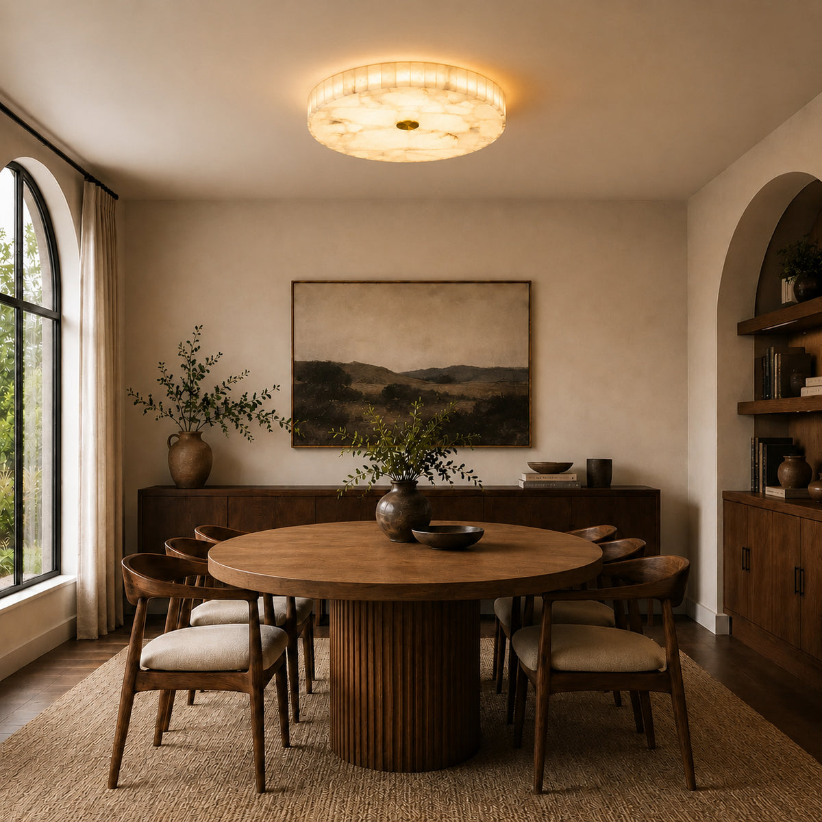 Noralven Round Alabaster Ceiling Lamp 3