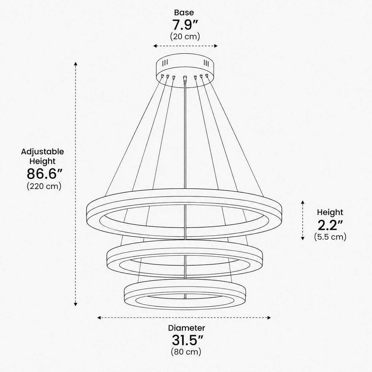 Terra Multi Ring Chandelier 3
